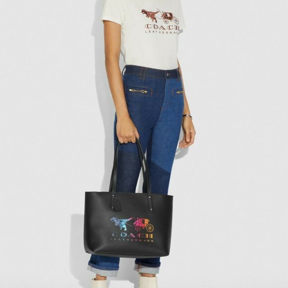 SOLD ** Coach Central Leather Tote With Rexy - Picture 7 of 7